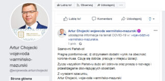 Wojewoda zarażony koronawirusem